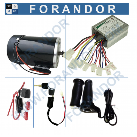 K-MY1020-FN-DRV-TR-FS-IG 500W|750W|1000W 24V|36V|48V DC-Motor mit Steuerung Gasgriff Zündschlüssel Sicherung