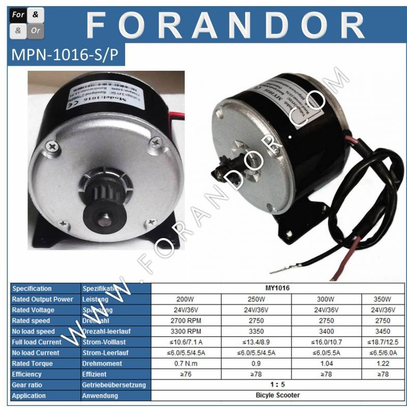 Elektro Motor MY1015 mit Halter 36V 250W Riemenritzel 5M für E- Scooter